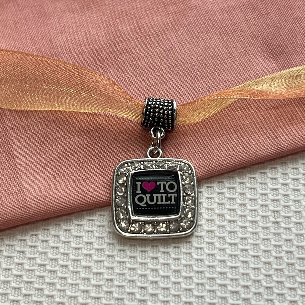 Silver and Black Sparkling Bracelet Charm